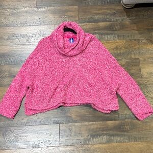 Free People Vibrant Pink Turtleneck Sweater